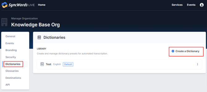 Dictionary - Org page