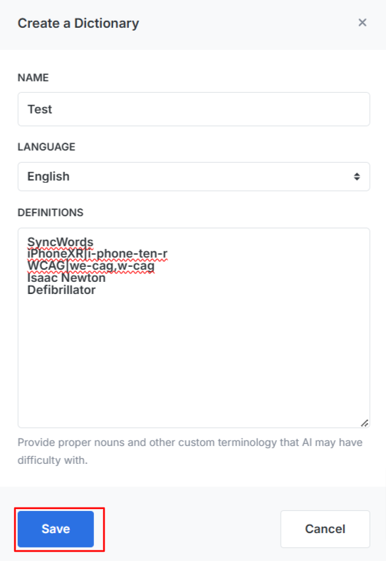 Dictionary Help How to Create a Dictionary