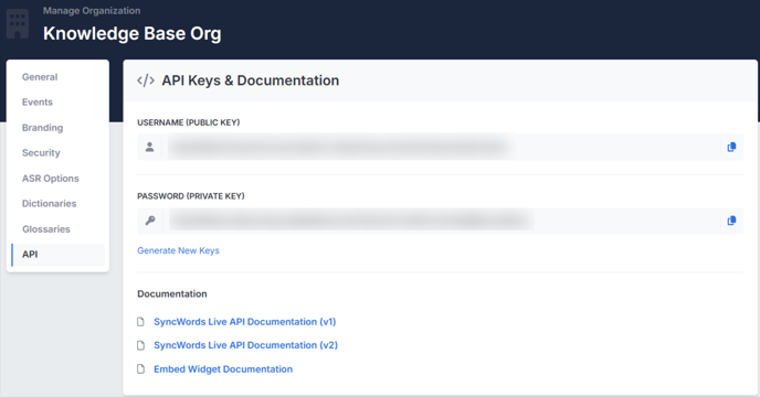 Org Settings_API